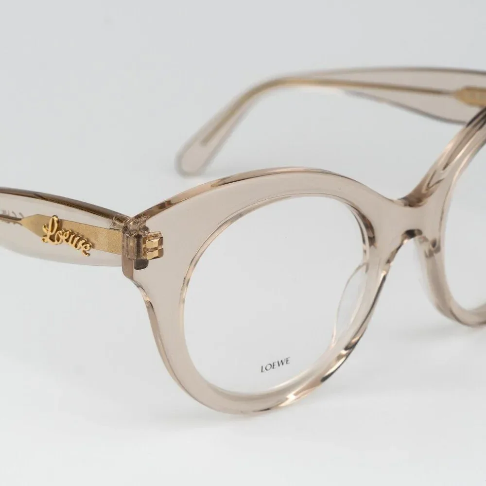 Loewe CURVY Women Eyeglasses Brown Round LW50074I 057 NEW AUTHENTIC
